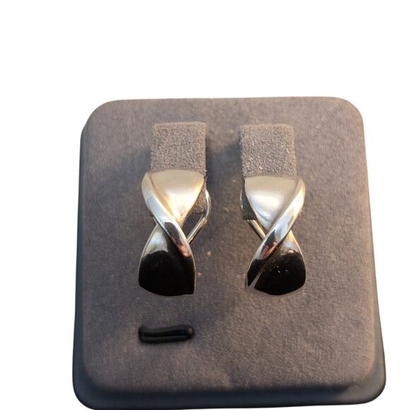 Retired James Avery French Twist Lever Back Earrings 925 Sterling Silver - Picture 1 of 6